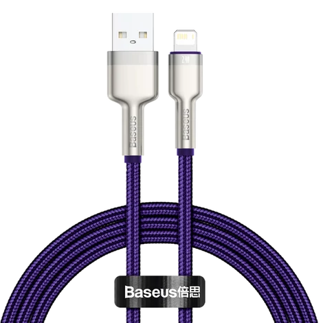 USB-kábel a Lightning Baseus Cafule-hez, 2,4A, 1 m (ibolya)