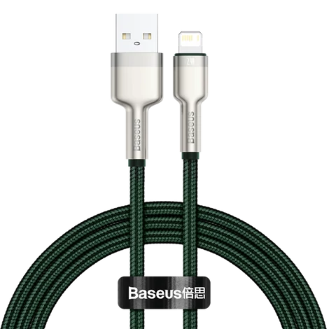USB-kábel Lightning Baseus Cafule-hez, 2,4A, 1m (zöld)