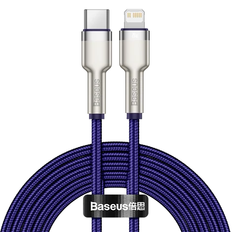 USB-C Lightning kábel Baseus Cafule, 20W, 2m (lila)
