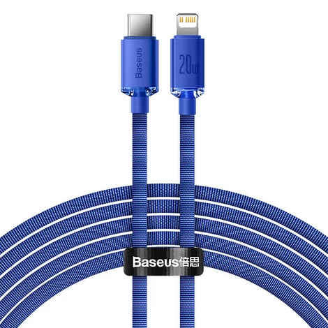 Baseus Crystal Shine USB-C kábel a Lightninghez, 20W, PD, 2m (kék)