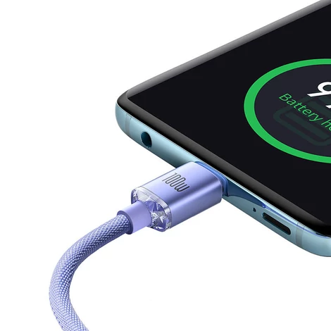 USB-C-kábel a USB-C Baseus Crystal Shine