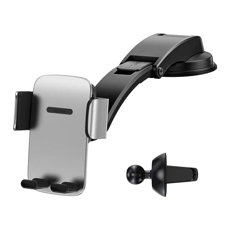 Baseus Easy Control Clamp autós tartó rácshoz / műszerfalhoz (ezüst)