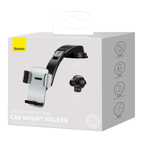 Baseus Easy Control Clamp autós tartó rácshoz / műszerfalhoz (ezüst)