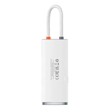 5in1 Baseus Lite sorozat USB-C 3x USB 3.0 + USB-C + HDMI hub (fehér)