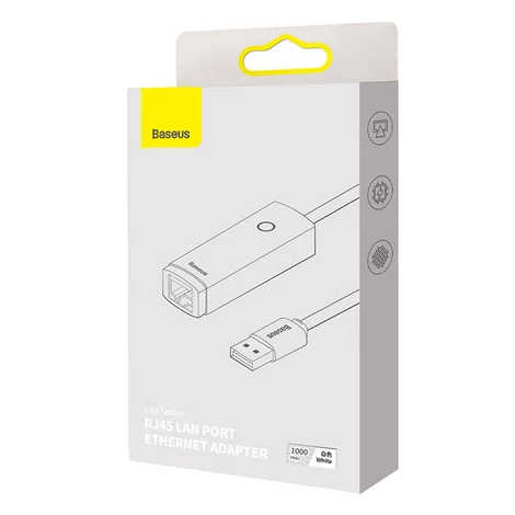 Baseus Lite Series USB-C – RJ45 hálózati adapter (fehér)