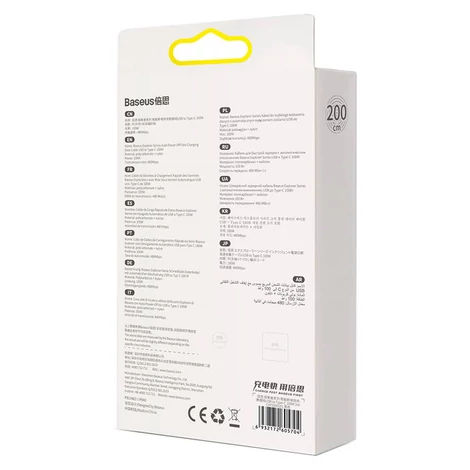 Baseus Explorer USB-USB-C kábel, 100W, 2 m (Fekete)