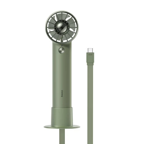 Baseus Flyer Turbine hordozható kézi ventilátor + USB-C kábel (zöld)