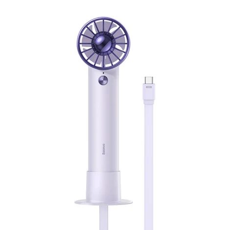 Baseus Flyer Turbine hordozható kézi ventilátor + USB-C kábel (lila)