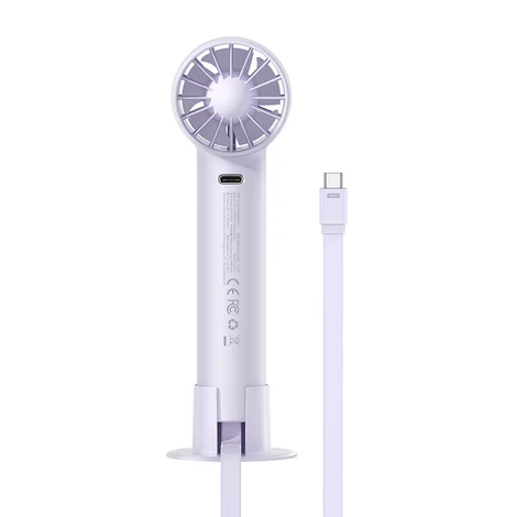 Baseus Flyer Turbine hordozható kézi ventilátor + USB-C kábel (lila)