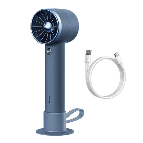 Baseus Flyer Turbine hordozható kézi ventilátor + USB-C kábel (kék)