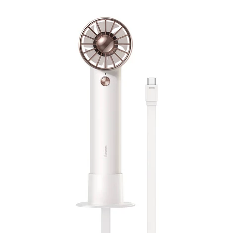 Baseus Flyer Turbine hordozható kézi ventilátor + USB-C kábel (fehér)