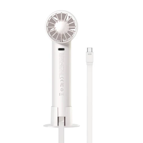 Baseus Flyer Turbine hordozható kézi ventilátor + USB-C kábel (fehér)