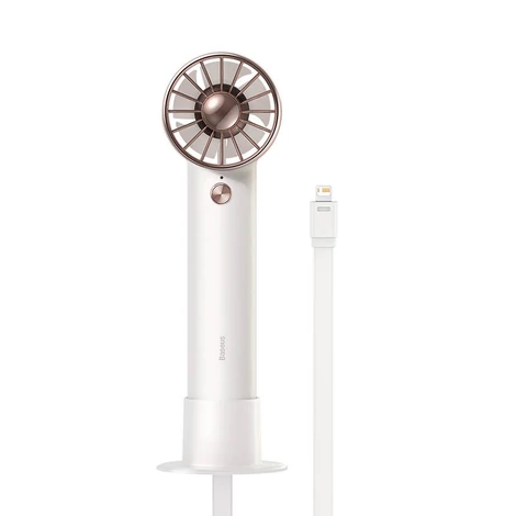 Baseus Flyer Turbine hordozható kézi ventilátor + Lightning kábel (fehér)