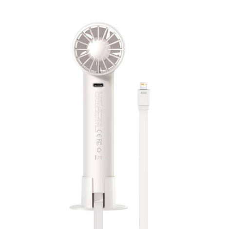 Baseus Flyer Turbine hordozható kézi ventilátor + Lightning kábel (fehér)