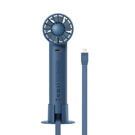 Baseus Flyer Turbine hordozható kézi ventilátor + Lightning kábel (kék)