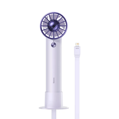 Baseus Flyer Turbine hordozható kézi ventilátor + Lightning kábel (lila)