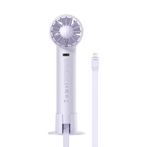Baseus Flyer Turbine hordozható kézi ventilátor + Lightning kábel (lila)