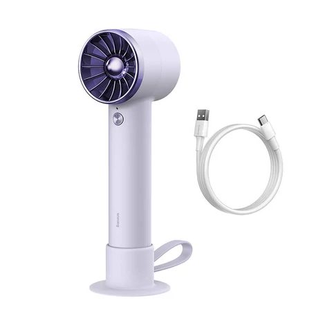 Baseus Flyer Turbine hordozható kézi ventilátor + Lightning kábel (lila)