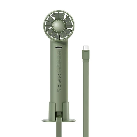 Baseus Flyer Turbine hordozható kézi ventilátor + Lightning kábel (zöld)