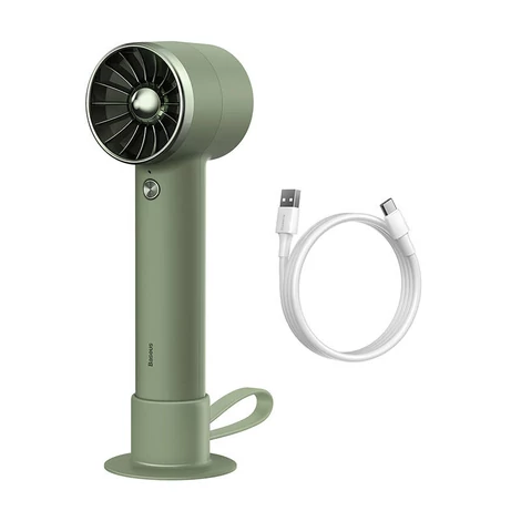 Baseus Flyer Turbine hordozható kézi ventilátor + Lightning kábel (zöld)