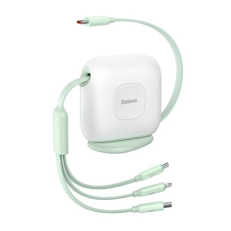 Baseus Traction 3 az 1-ben USB-C / Lightning / Micro 100W 1.7m kábel (zöld)