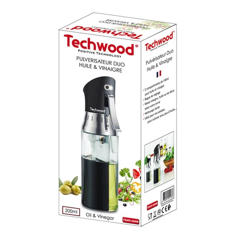 Techwood olaj- és ecetszóró (fekete)