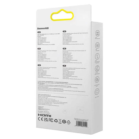 USB-C - 3x USB 3.0 + HDMI + USB-C PD + RJ45