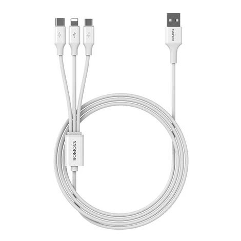 Romoss CB251V 3in1 USB-C / Lightning / Micro 3.5A 1.2m USB cable (white)