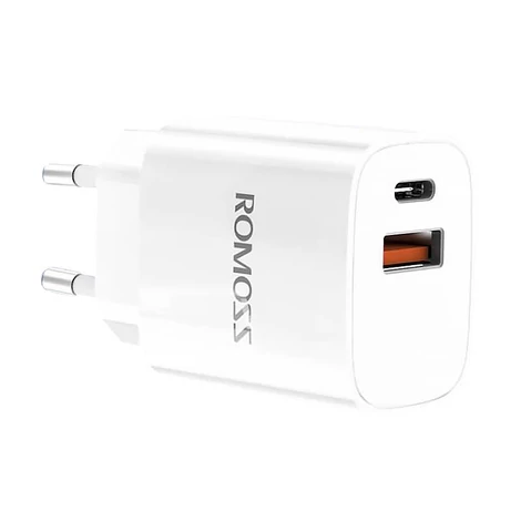 Romoss AC20T USB + USB-C wall charger 20W (white)