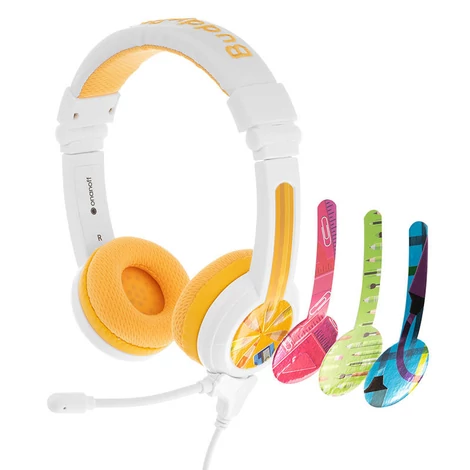 Wired headphones for kids BuddyPhones School+ (yellow)