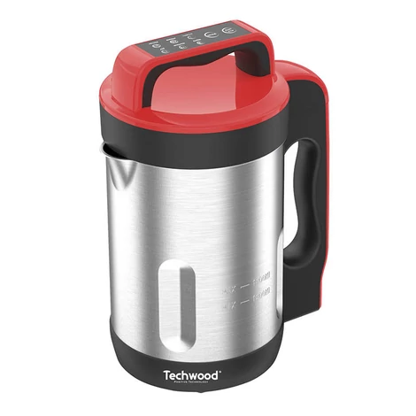 Techwood TSM-1655 rozsdamentes acél leveskészítő (piros)