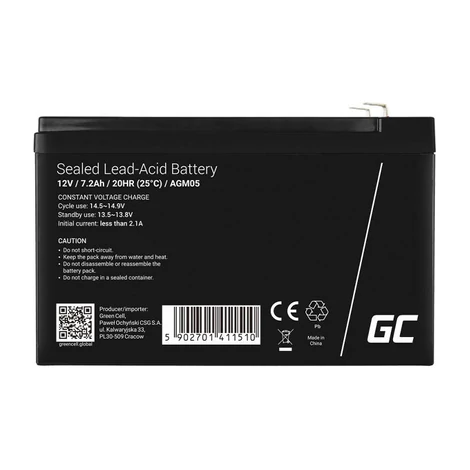 Rechargeable battery AGM 12V 7.2Ah Maintenancefree for UPS ALARM