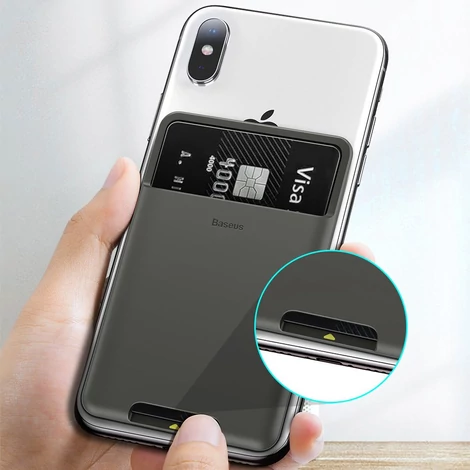 Baseus self-adhesive card case for phone documents dark gray (ACKD-A0G)