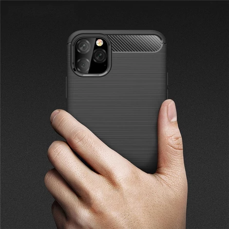 Carbon Case flexible cover for iPhone 11 Pro Max black