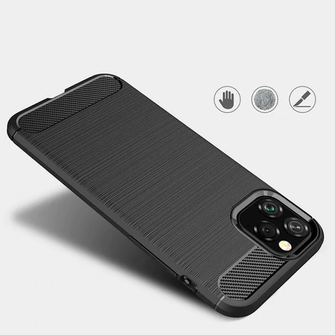 Carbon Case flexible cover for iPhone 11 Pro Max black