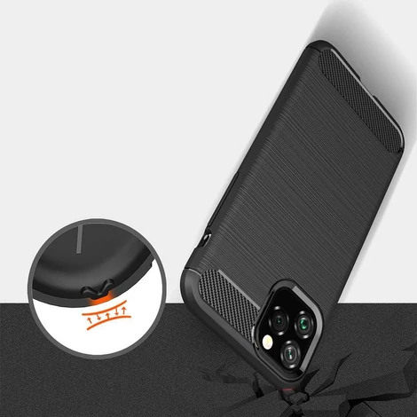 Carbon Case flexible cover for iPhone 11 Pro Max black