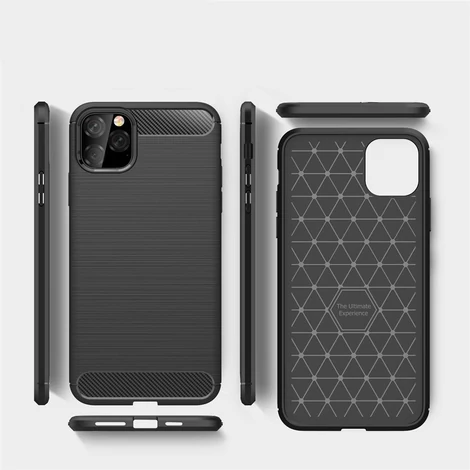 Carbon Case flexible cover for iPhone 11 Pro Max black