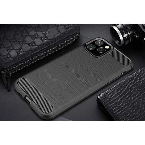 Carbon Case flexible cover for iPhone 11 Pro Max black