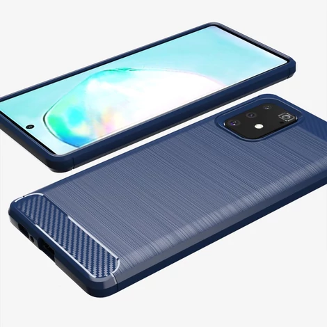 Carbon Case Flexible Cover TPU Case for Samsung Galaxy S10 Lite black