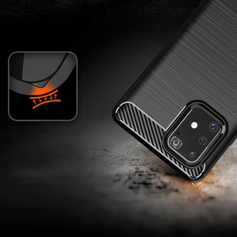 Carbon Case Flexible Cover TPU Case for Samsung Galaxy S10 Lite black