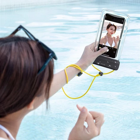 Baseus universal waterproof cover phone case (max 7.2``) for swimming pool by the water IPX8 black (ACFSD-DG1)