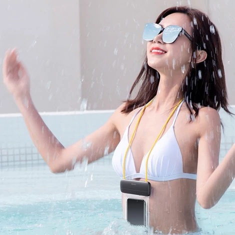 Baseus universal waterproof cover phone case (max 7.2``) for swimming pool by the water IPX8 black (ACFSD-DG1)