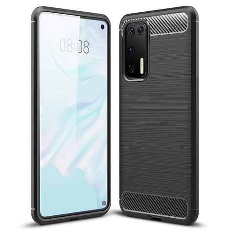 Carbon Case Flexible Cover TPU Case for Huawei P40 black