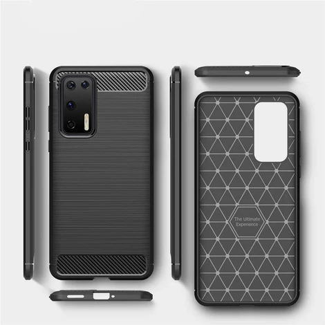 Carbon Case Flexible Cover TPU Case for Huawei P40 blue