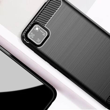 Carbon Case Flexible Cover TPU Case for Huawei Y5p black