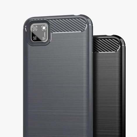 Carbon Case Flexible Cover TPU Case for Huawei Y5p black