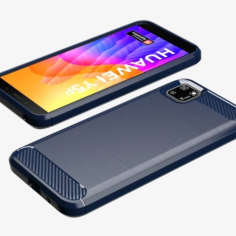 Carbon Case Flexible Cover TPU Case for Huawei Y5p black