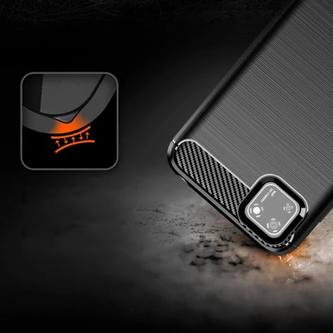 Carbon Case Flexible Cover TPU Case for Huawei Y5p black
