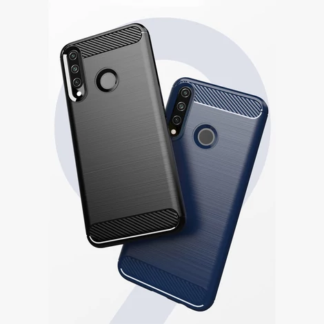 Carbon Case Flexible Cover TPU Case for Huawei Y6p black