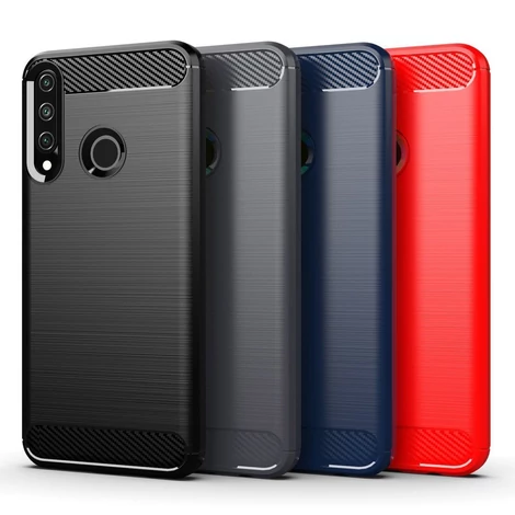 Carbon Case Flexible Cover TPU Case for Huawei Y6p black